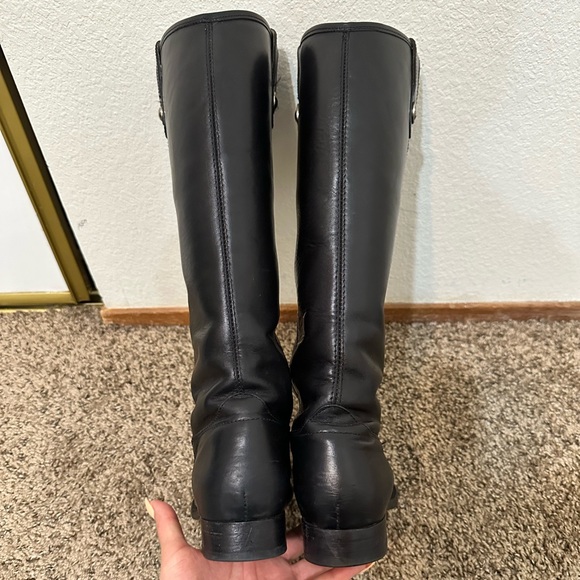 *GUC* FRYE Melissa Button Knee High Black Leather Boots - Picture 3 of 9
